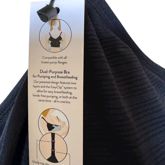 Kindred Bravely Sublime Hands Free Pumping & Nursing Bra Sz 1X Busty New Black - Picture 12 of 16